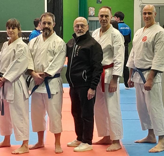 Anaitasuna Kanku karate taldeko Altuna, Larrañaga eta Cuende, Gipuzkoako txapeldun