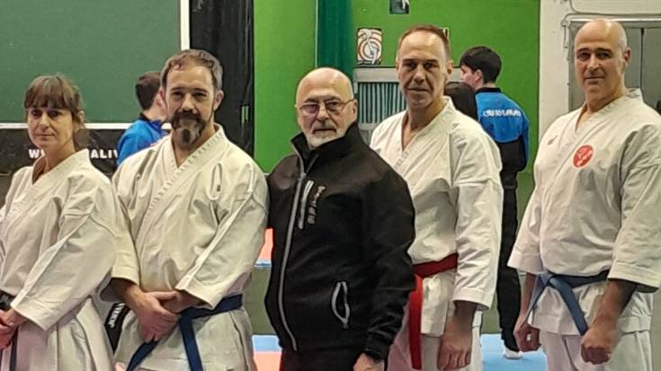 Anaitasuna Kanku karate taldeko Altuna, Larrañaga eta Cuende, Gipuzkoako txapeldun