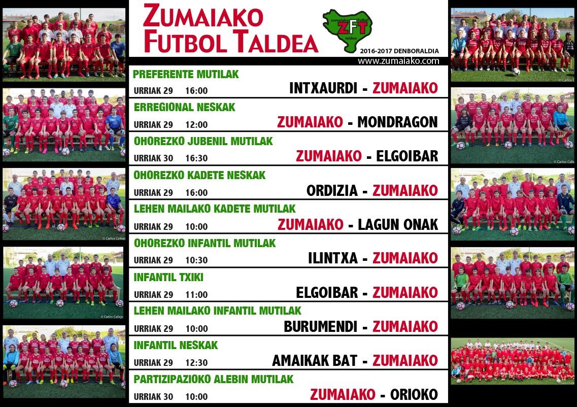 Astebukaerako Zumaiako Futbol Taldearen partiduak