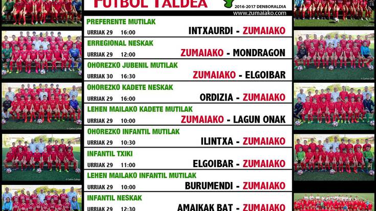 Astebukaerako Zumaiako Futbol Taldearen partiduak