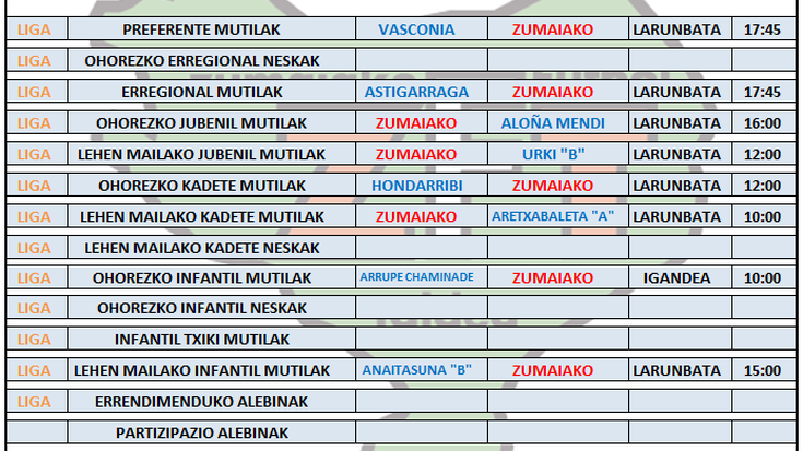 Asteburuko partidak Aita Mari futbol zelaian