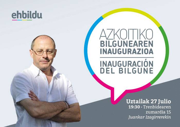 Azkoitiko EH Bilduk lokala inauguratuko du datorren hilaren 27an