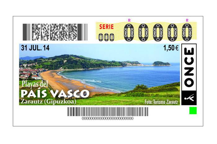 Zarauzko hondartza biharko ONCEko zozketako kupoietan irudikatuko dute