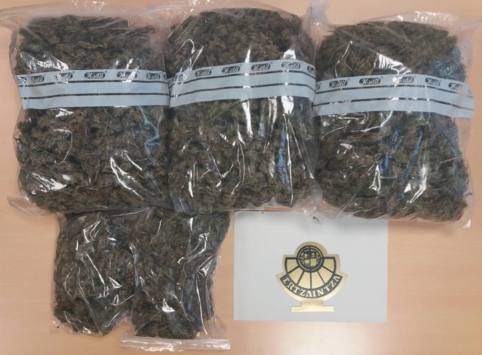 22 urteko gaztea atxilotu dute Aian, droga trafikoa eta armak baimenik gabe izatea egotzita
