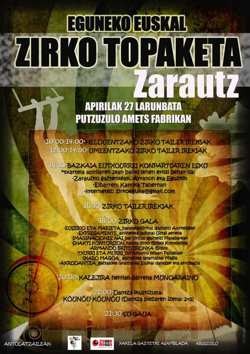 Zirko topaketa izango da larunbatean, Zarauzko Putzuzulon
