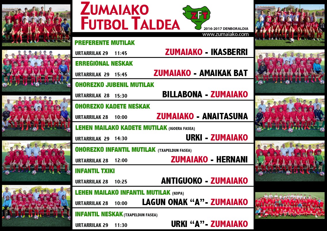 ​Astebukaerako Zumaiko Futbol Taldearen partiduak  