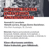 Material bilketa Valentziako kaltetuentzat