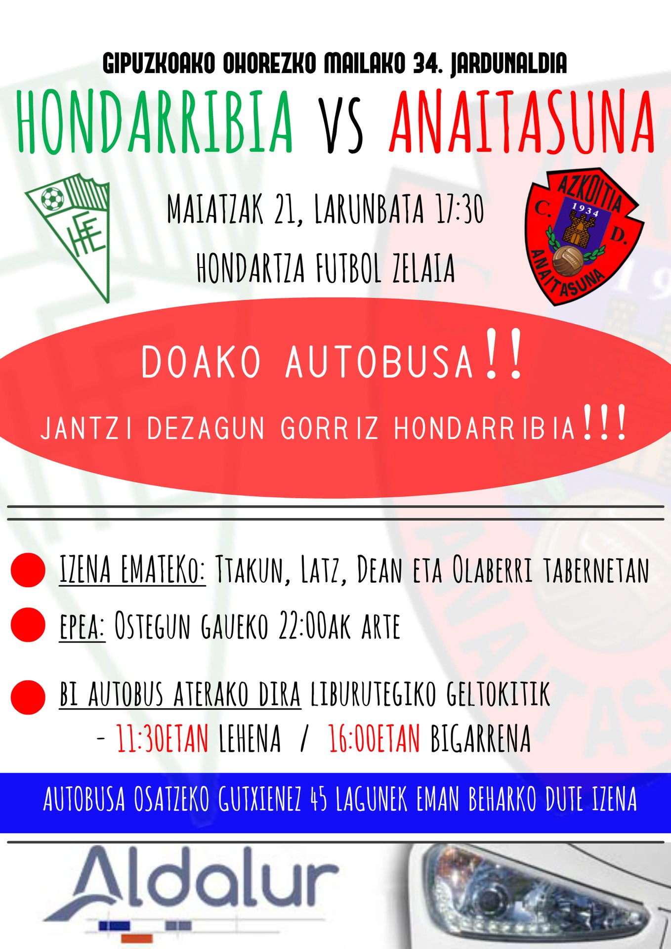 Hondarribiara joateko doako autobusa