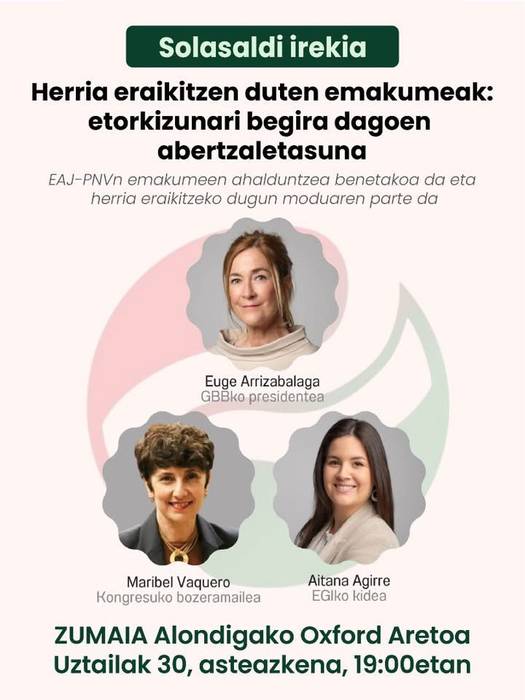 Solasaldia: 'Herria eraikitzen duten emakumeak: etorkizunari begira dagoen abertzaletasuna'