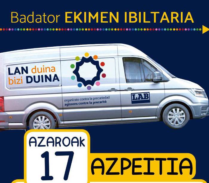 LABen prekarietatearen kontrako ekimen ibiltaria Urola Kostara iritsiko da ostegunean eta ostiralean