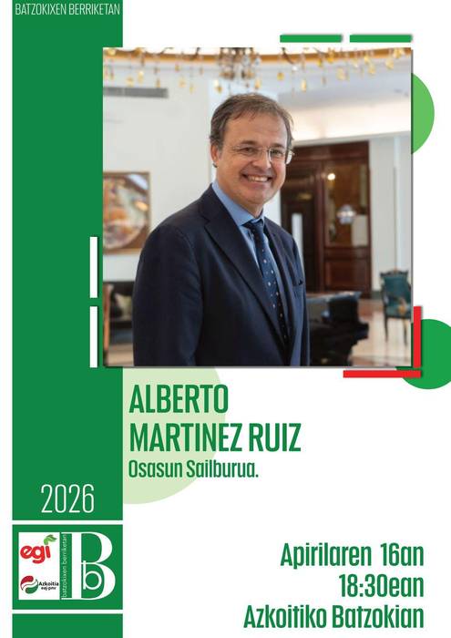 Solasaldia: Alberto Martinez Ruiz Osasun sailburua