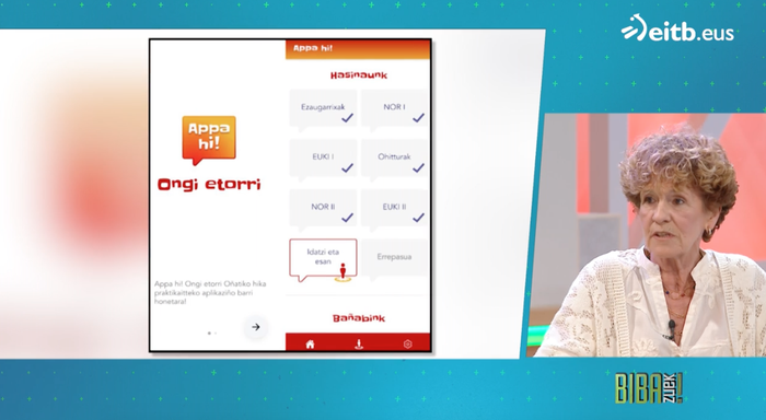 Azkoitian hitanoaren bueltan egindako lanketa, ETB1eko 'Biba zuek' saioan