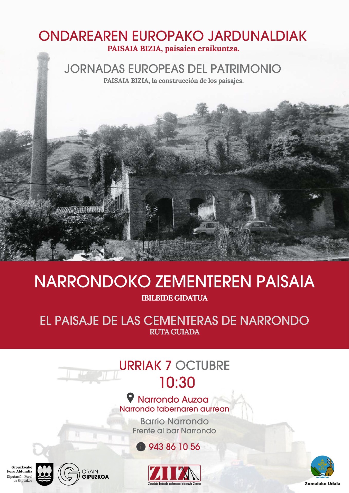 'Narrondoko zementeren paisaia' ibilbide gidatua egingo da bihar