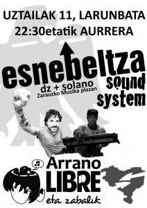Esne Beltza Sound System-ek kontzertua emango du bihar, Zarauzko Arranon