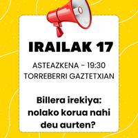 Korokoiaken bilera irekia