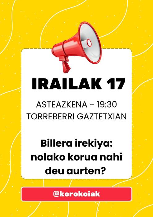 Korokoiaken bilera irekia