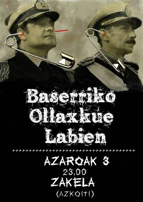 Baserriko Ollaxkue Labien taldeak kontzertua emango du ostiralean, Azkoitiko Zakelan