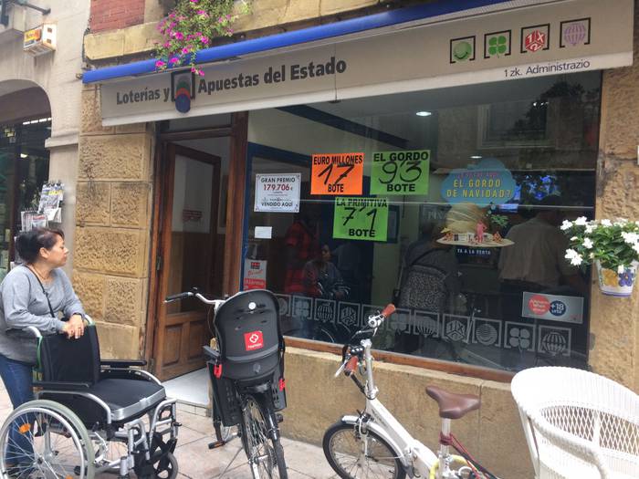 El Gordo de la Primitivak 179.000 euro utzi ditu herrian