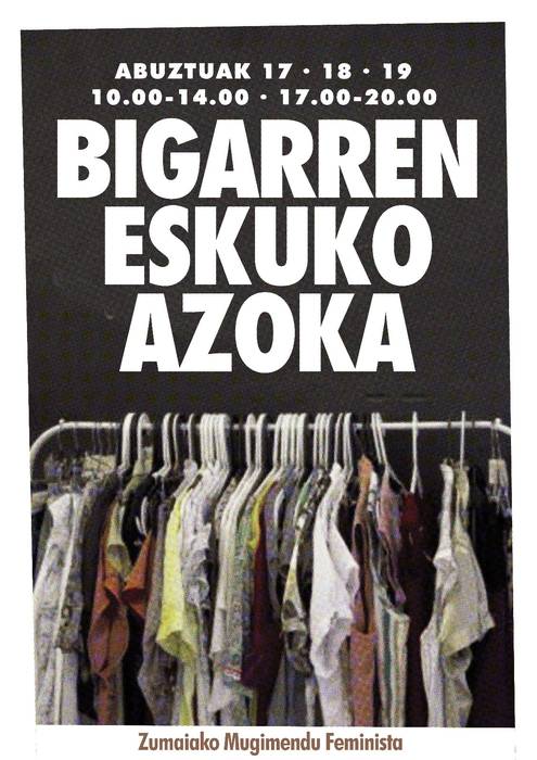 Zumaiako Mugimendu Feministaren aldeko bigarren eskuko azoka egingo da asteburuan