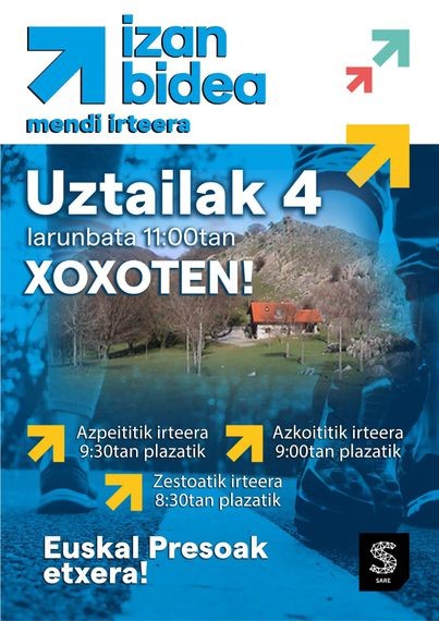 Dispertsioaren aurka egiteko, Xoxotera mendi irteera izango da zapatuan