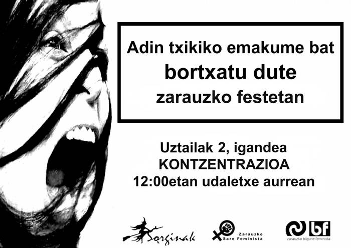 Adin txikiko neska bat bortxatu dutela salatu du Zarauzko mugimendu feministak