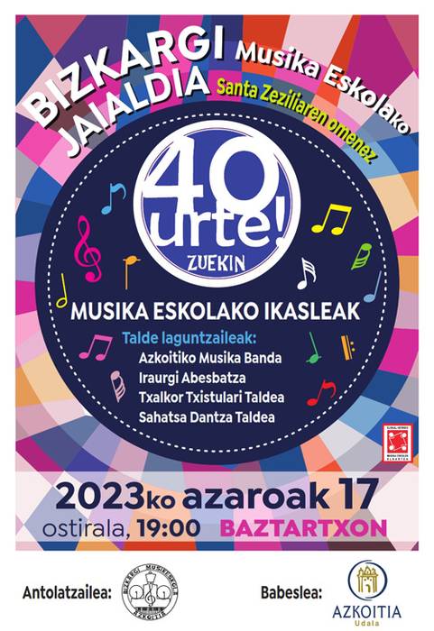Bizkargi musika eskolaren 40. urteurreneko emanaldia