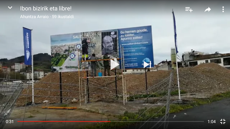 Bideoa: Ibon Iparragirreri elkartasuna adierazteko ekimena egin dute