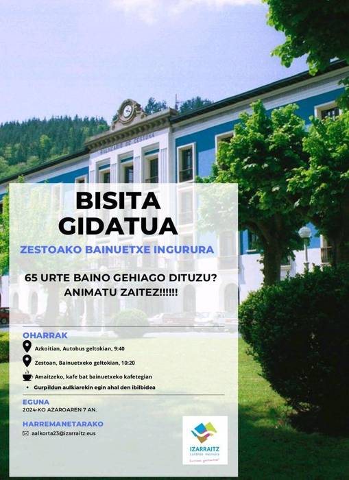 Zestoako Bainuetxe ingurura bisita gidatua