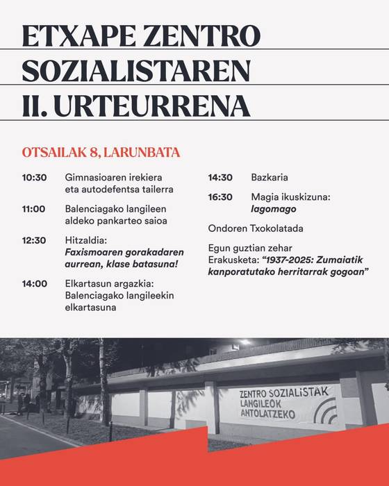 Etxape Zentro Sozialistaren II. urteurrena