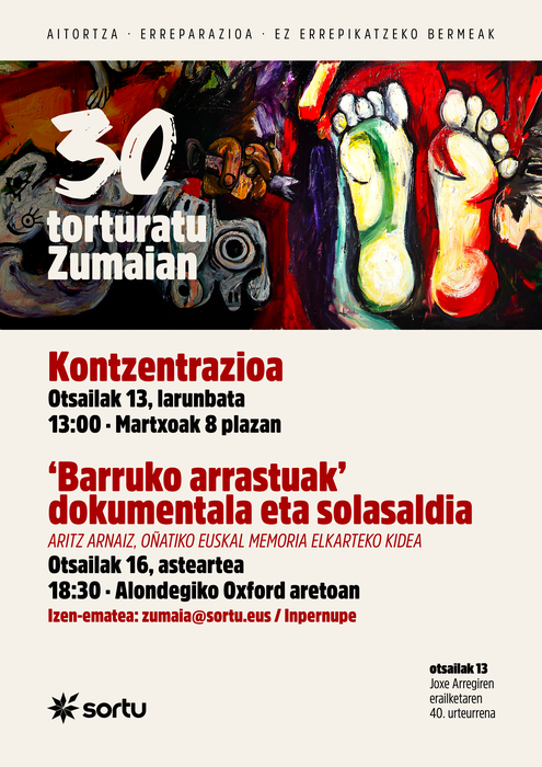 Torturaren Nazioarteko Egunaren harira, elkarretaratzea egingo dute larunbatean