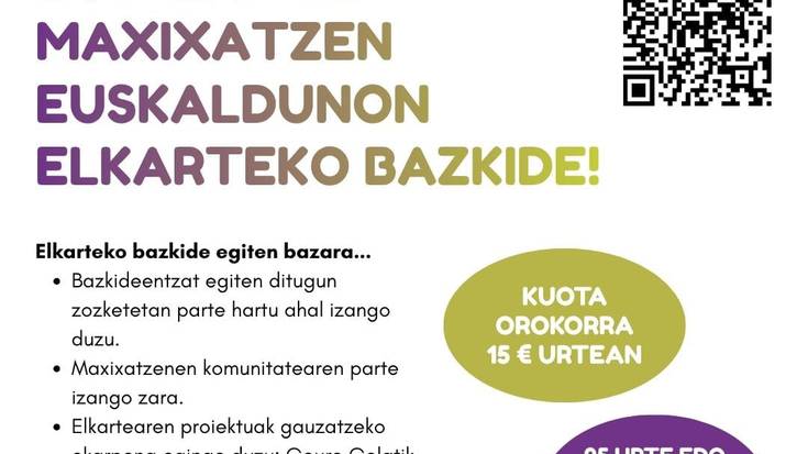 EGIN ZAITEZ MAXIXATZEN EUSKALDUNON ELKARTEKO BAZKIDE!