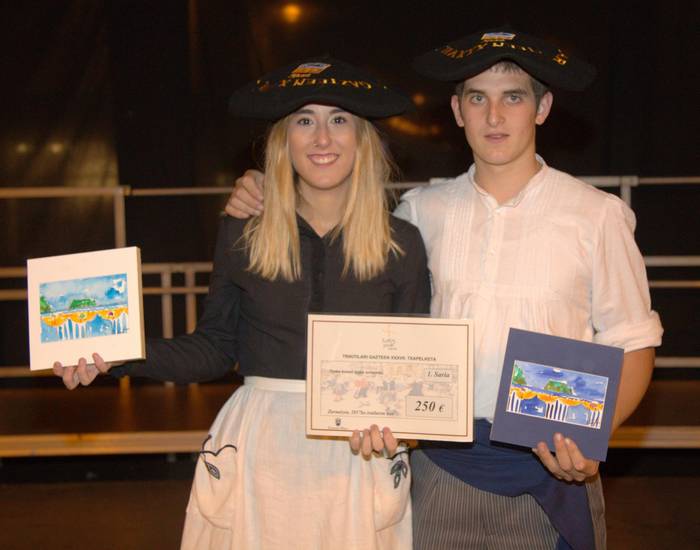 Eneko Arbeok eta Mireia Ibabek jantzi dute Zarauzko Trikitilari Gazteen txapela, bigarren urtez jarraian