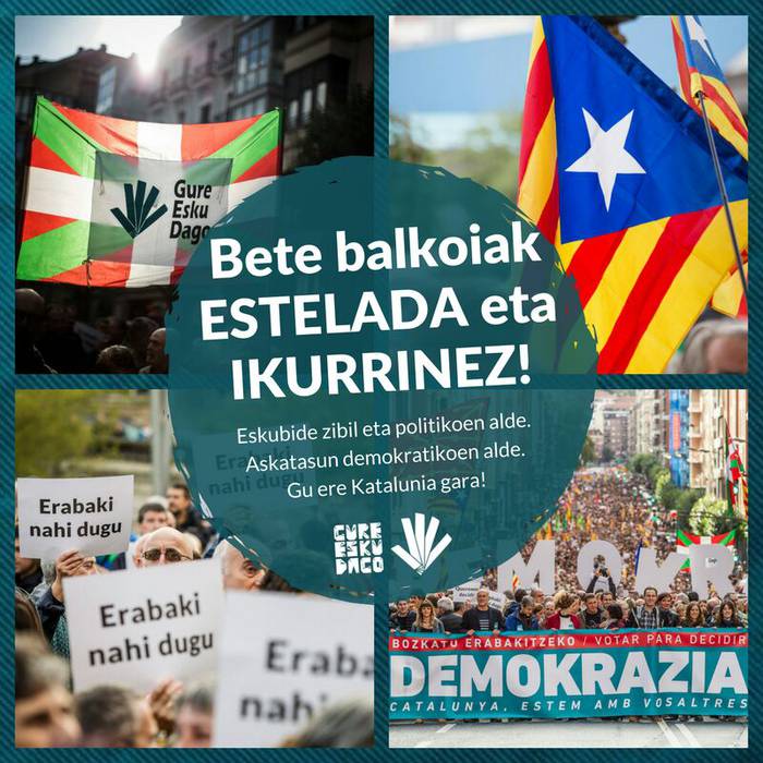 Esteladak eta ikurrinak jartzeko deialdia