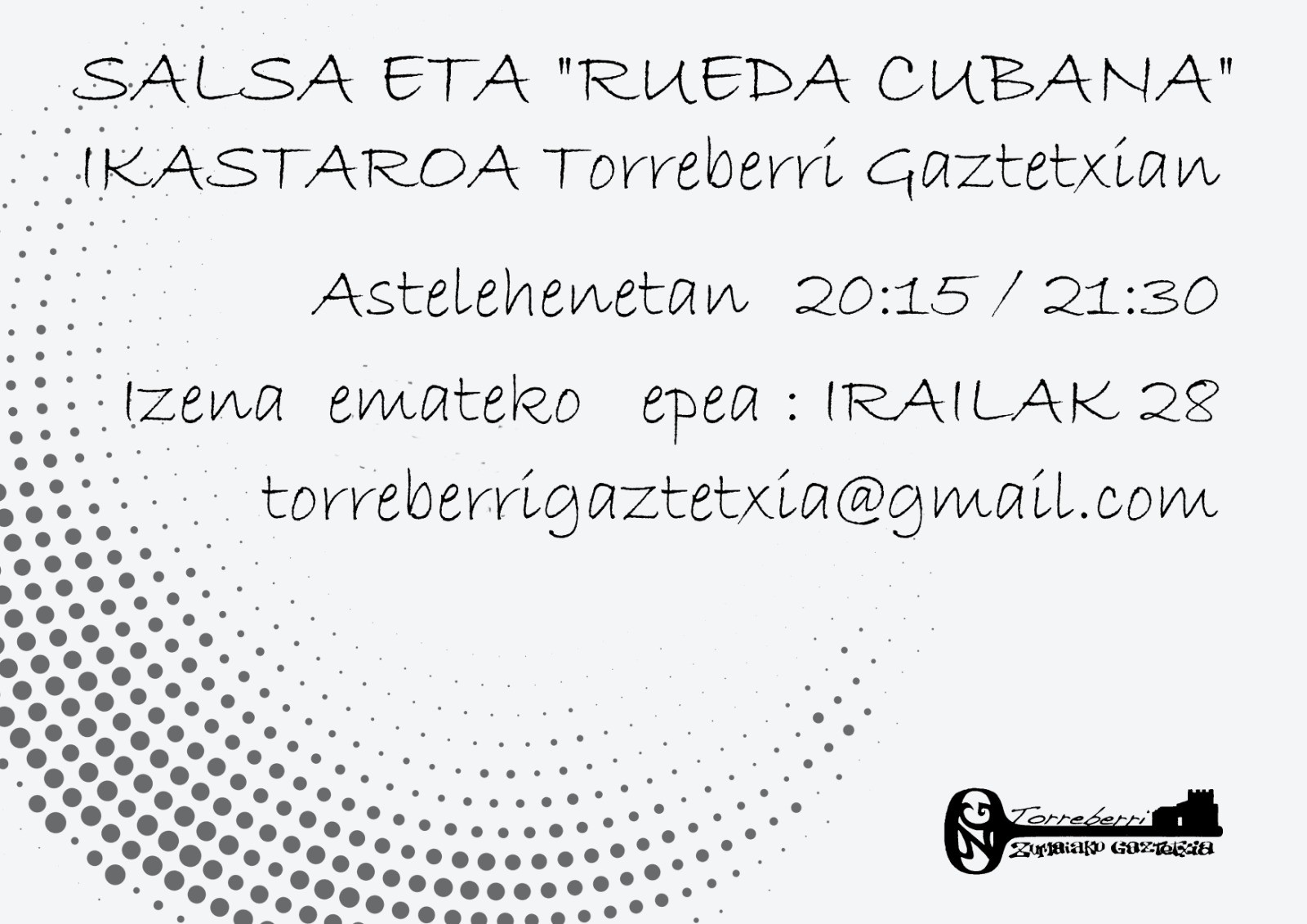 Salsa eta Rueda Cubana ikastaroa antolatu du gaztetxeak