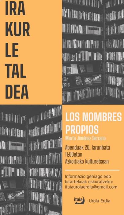 Itaiaren Irakurle Taldea: 'Los nombre propios'