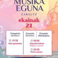XXI. Musikaren Eguna: Txinpirin, Zarazte eta Zarautz abesbatzak