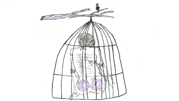 Basanderiek asanblada feministaren ekitaldia, emakumeenganako indarkeria salatzeko