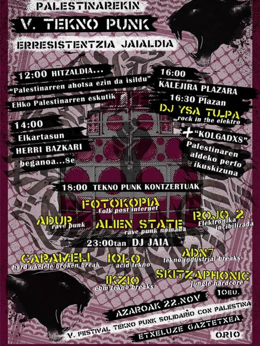 Palestinaren Aldeko V. Tekno Punk Erresistentzia Jaialdia
