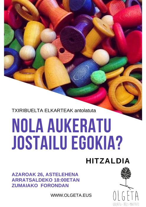 Jostailuen inguruko solasaldia antolatu du Txiribueltak