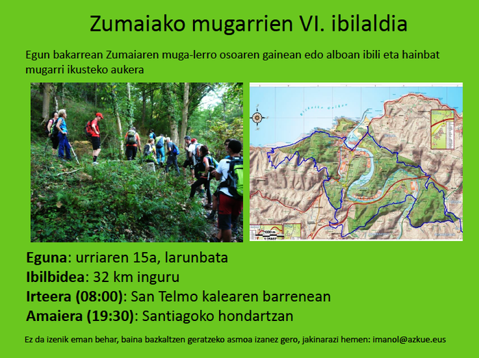 Zumaiako mugarriak ezagutzeko VI. ibilaldia antolatu dute