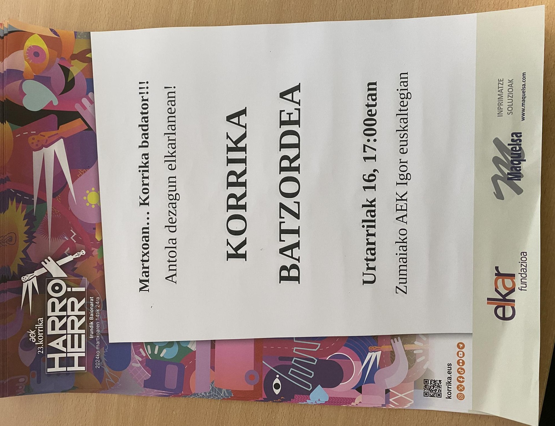 Korrika batzordearen bigarren bilera