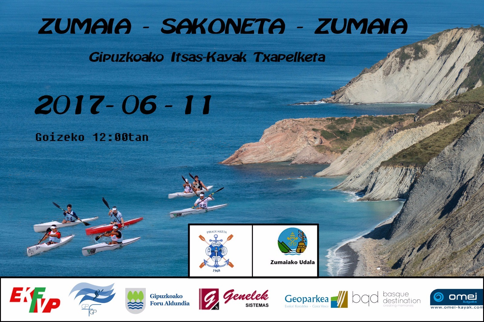 Zumaia-Sakoneta-Zumaia itsas kayak proba jokatuko da igandean