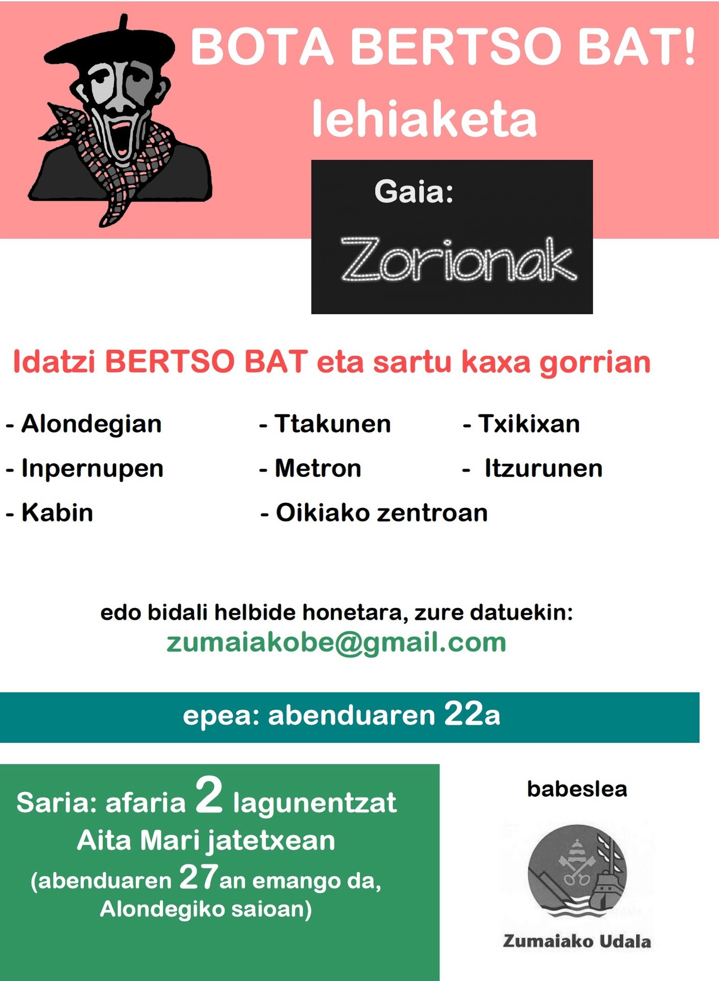 BOTA BERTSO BAT aurten ere!