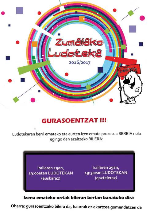 Gurasoekin bilera deitu du Ludotekak