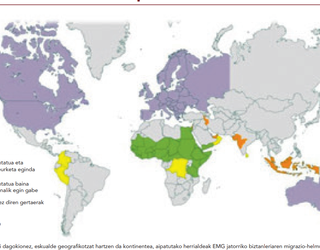 EMG munduan kokatzeko mapa