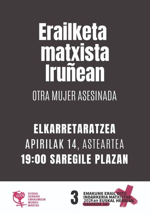 Iruñeko hilketa matxista salatzeko elkarretaratzea