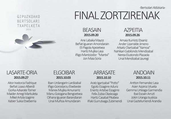 gbt15 final-zortzirenetako saioak