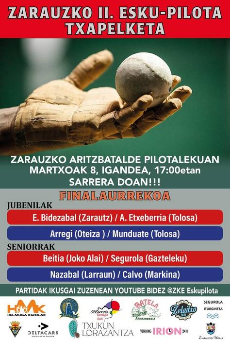 Kirola: Zarauzko II. Esku Pilota Txapelketako lehen finalerdiak