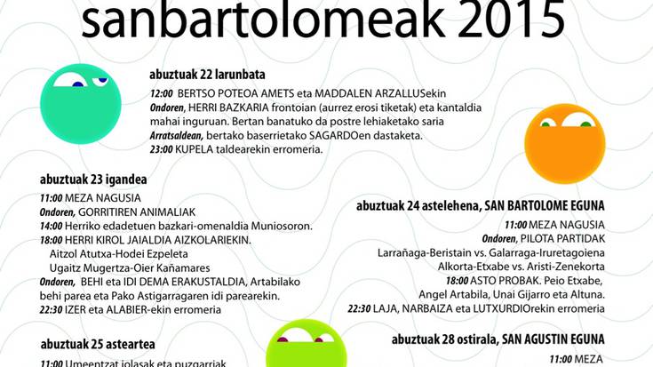 Oikiko sanbartolomeak larunbatean hasiko dira