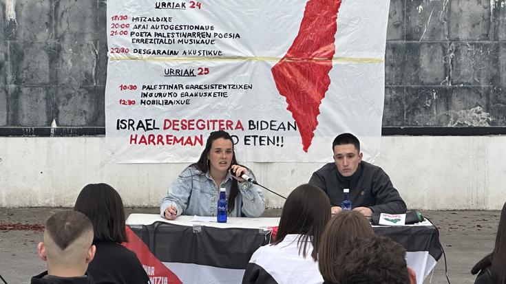 Ekin diete Palestina erdigunean jarrita AGAk antolatu dituen ekitaldiei